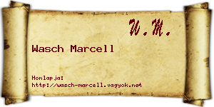 Wasch Marcell névjegykártya